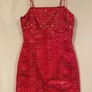 FormulaX Red Dress with Gold Details